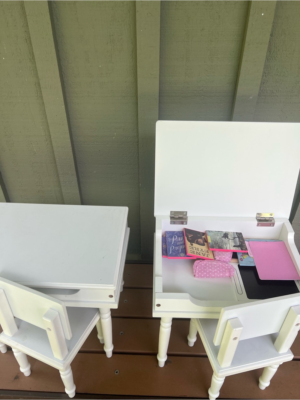 Wooden Doll Desk for 18” doll with accessories set of two (or1)